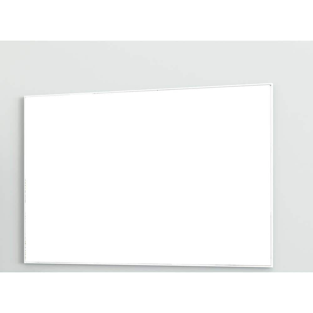 White 48 in. W x 32 in. H Rectangle Aluminum Framed Decorative Wall Mirror 