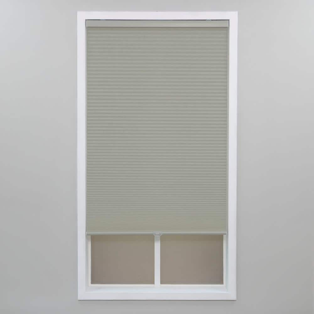 Perfect Lift Window Treatment Cut-to-Width Gray Cloud Cordless Light  Filtering Polyester 3/8 in. Cellular Shade 34.5 in. W x 64 in. L QCLG344640  - The Home Depot