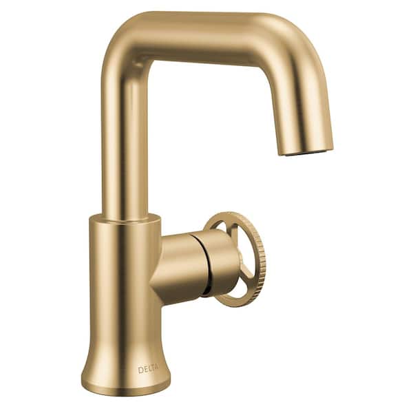 Delta Trinsic Single Handle Single Hole Bathroom Faucet with Drain Kit Included in Champagne Bronze
