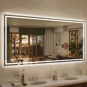 Spring 72 in. W x 36 in. H Rectangular Frameless LED Wall Bathroom Vanity Mirror