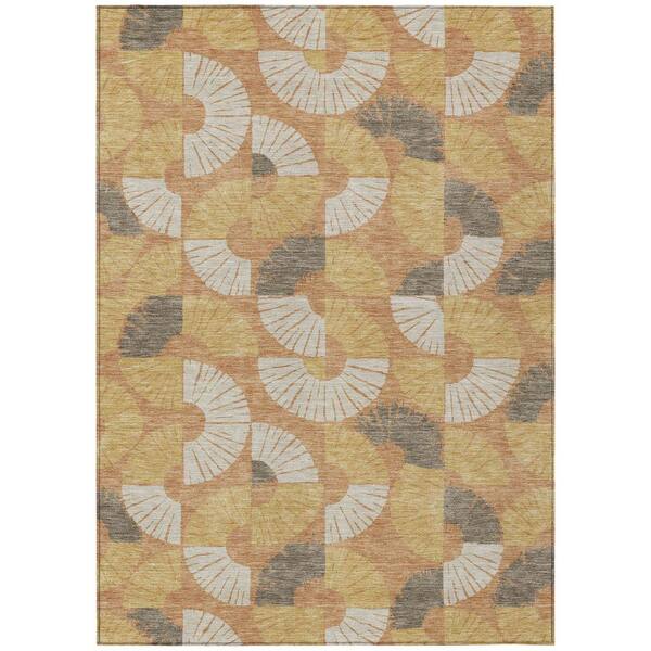 Chantille Machine Washable Indoor/Outdoor Abstract ACN2462 Copper 3 ft. x 5 ft. Area Rug