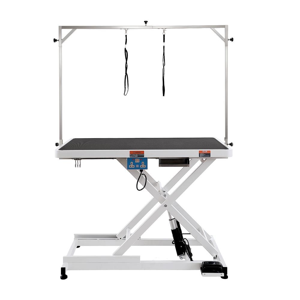 White Adjustable Stainless Steel Electric Pet Grooming Table