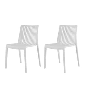 Milos White Resin Stackable Side Chair (Set of 2)