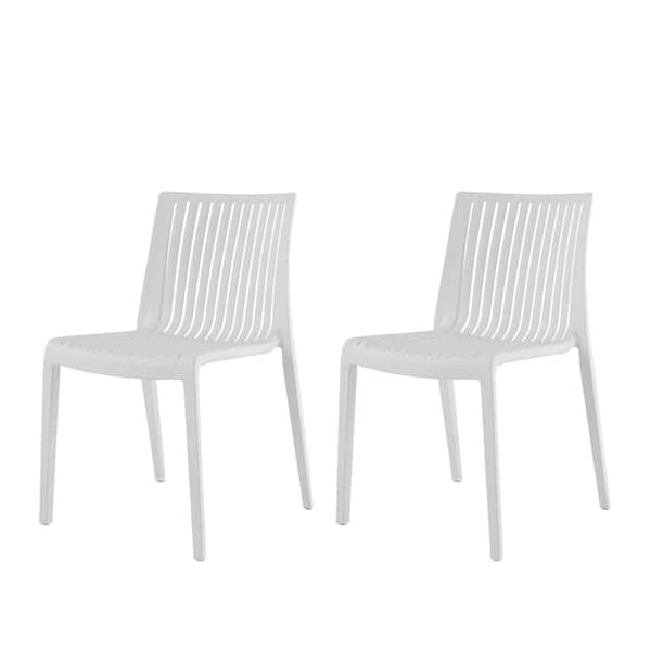 Lagoon Milos White Resin Stackable Side Chair (Set of 2)