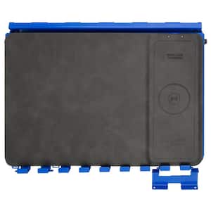 12.5 in. W Steel Media/Tech Holder with Phone Charging Pad for RX & DX Series Extreme Power Workstation Hutches in Blue