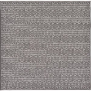 Outdoor Links Gray 6' 0 x 6' 0 Square Rug