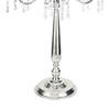 27 in. Silver Crystal Bead Candelabra Candle Holder Centerpiece