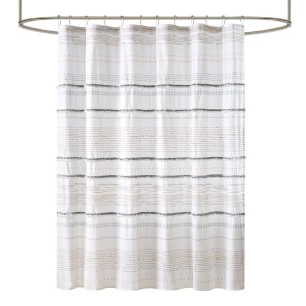 Nea Multi 72in. Cotton Printed Shower Curtain with Trims