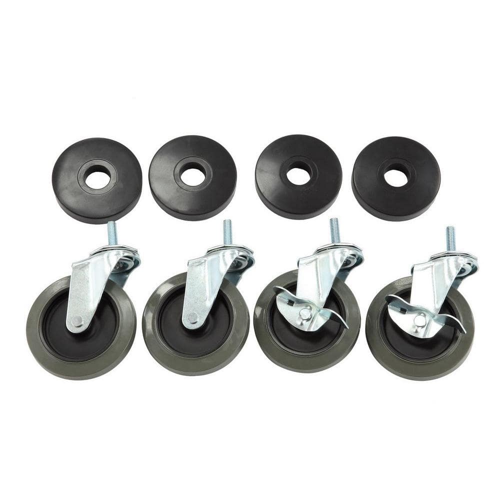 Set of 4 Replacement Shopping Cart Caster Wheels with Hardware 5" Diameter 