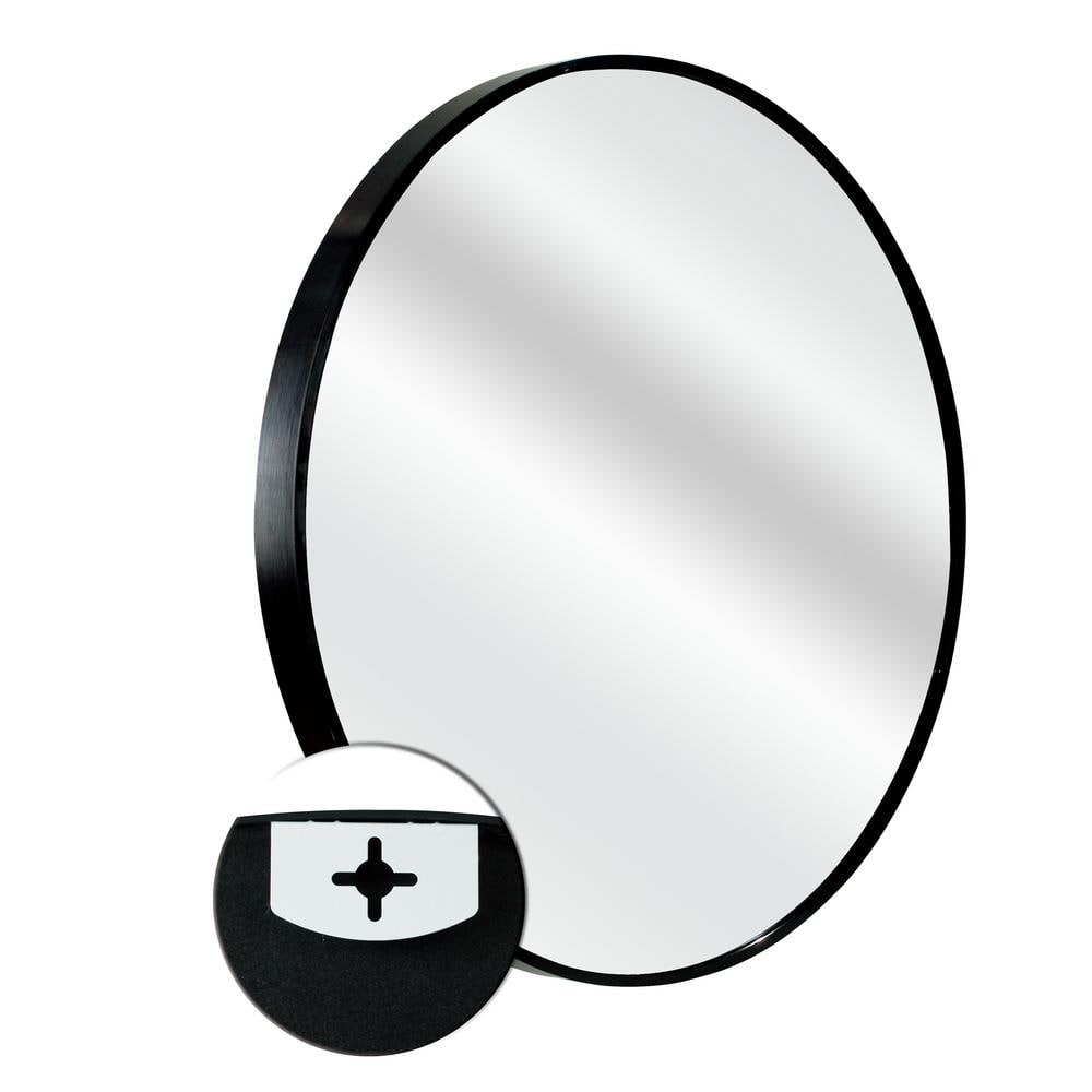 20 in. W x 20 in. H Mordern Round Brushed Aluminum Framed Wall Decorative B