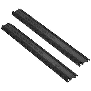 39 in. x 5 in. Raceway Cord Cover Ramp 2000 lbs. Load Cable Protector Ramp Speed Bump for Traffic Home Warehouse(2-Pack)