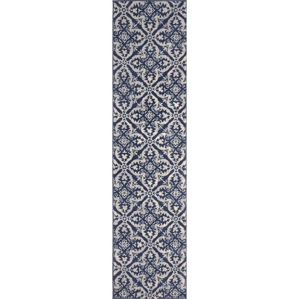Home Dynamix Tremont Blue/Grey 2 ft. x 7 ft. Indoor Area Rug