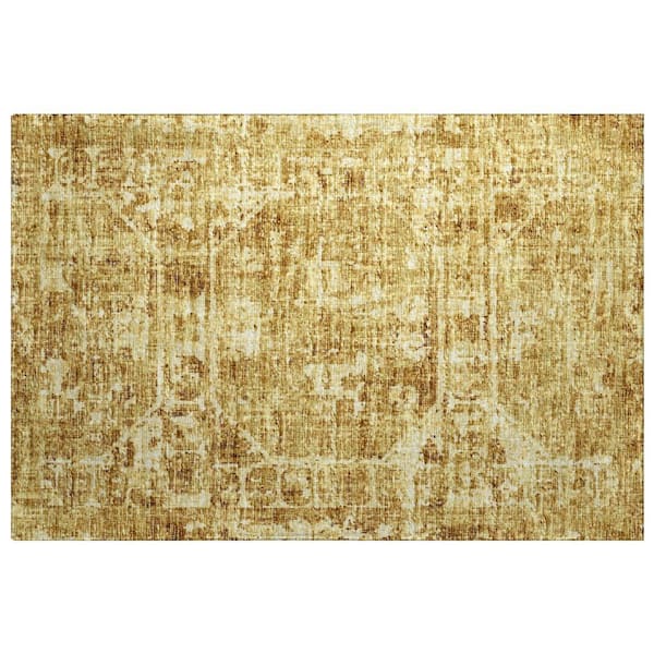Dream Shag Premium Machine Washable Abstract ADS41 Gilded 3 ft. x 4 ft. Area Rug