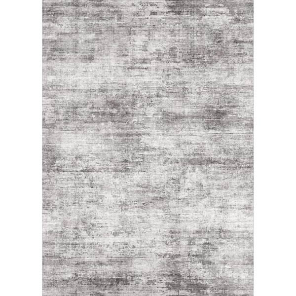 Aurora Gray 4 ft. x 6 ft. Modern Abstract Area Rug