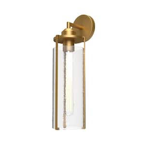 Belmont 5-in 1 Light 60-Watt Aged Gold/Clear Water Glass Vanity Light