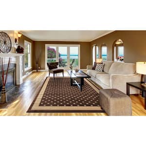 Jewel Collection Athens Brown 9 ft. x 13 ft. Area Rug