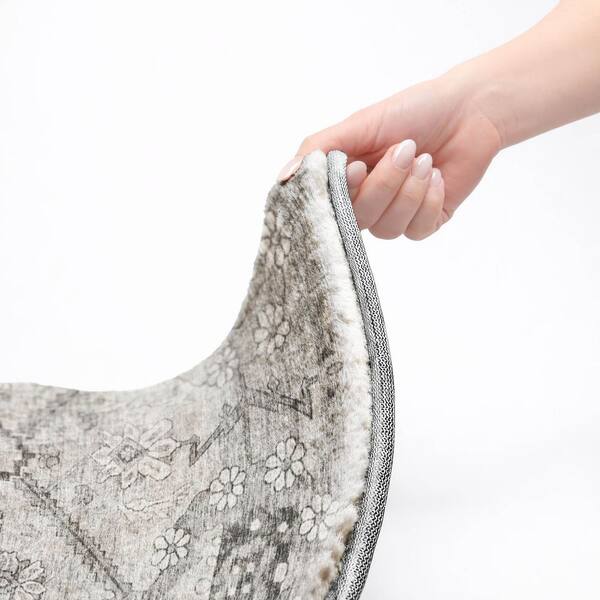 Dream Shag Premium Machine Washable Abstract ADS841 Gray 5 ft. x 7 ft. 6 in. Area Rug