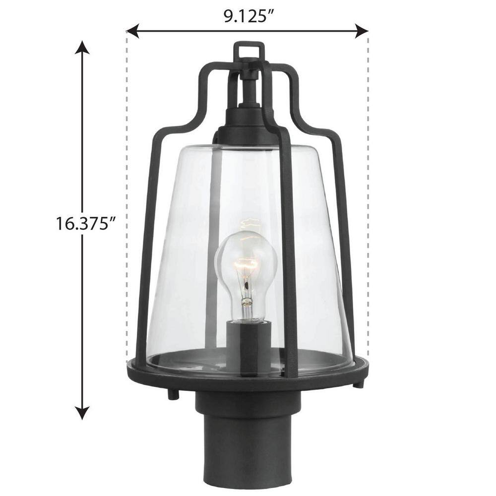 Benton Harbor Black Composite Polymer Outdoor Post Lantern