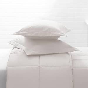 Set of 2 Soft Touch Cotton Twill White Standard Pillow Shams