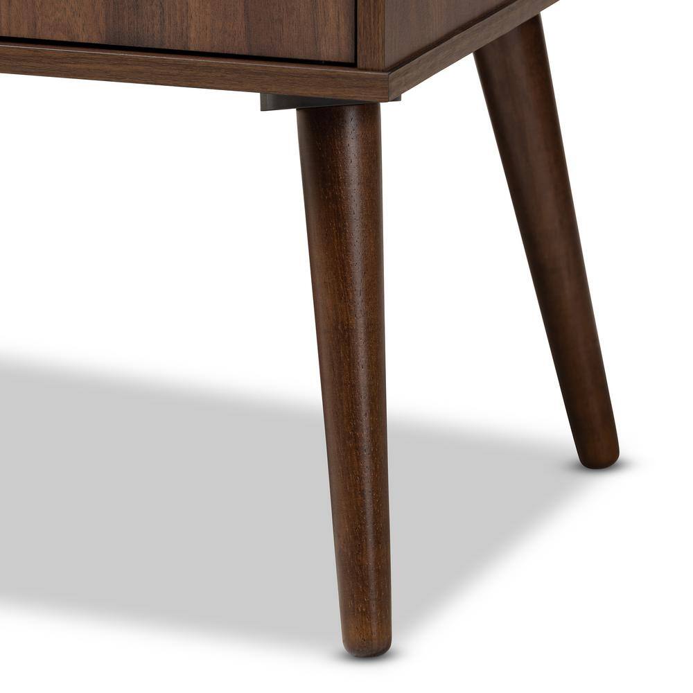 Walnut Brown Mid-Century Modern 2-Door TV Stand