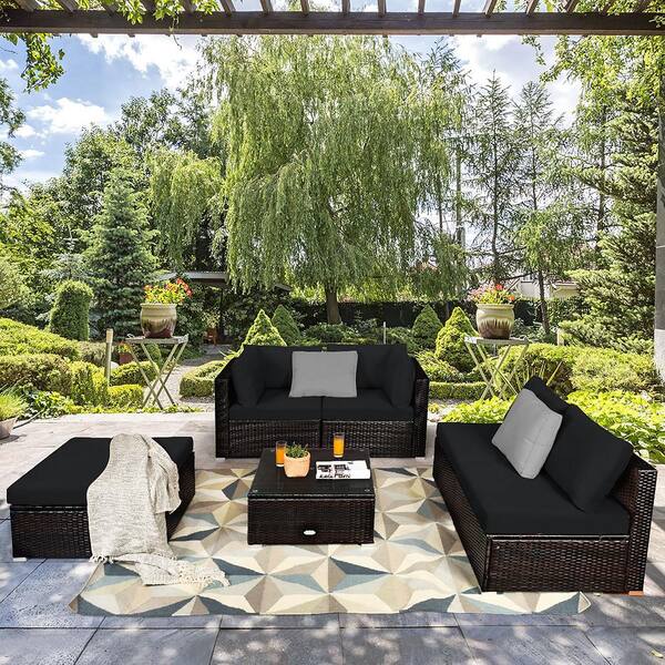 plastic wicker outdoor furniture set