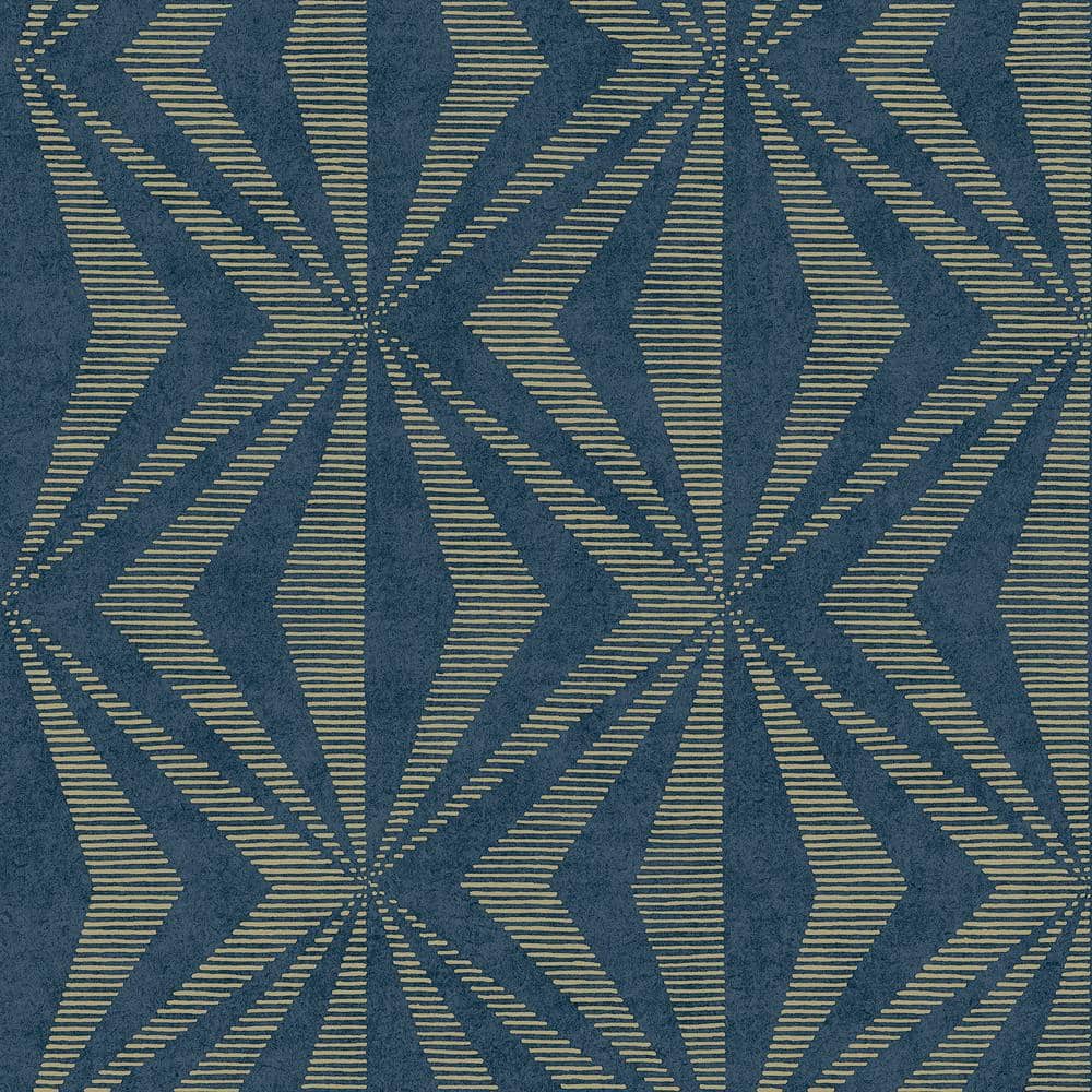 Monge Blue Geometric Vinyl Wallpaper Roll