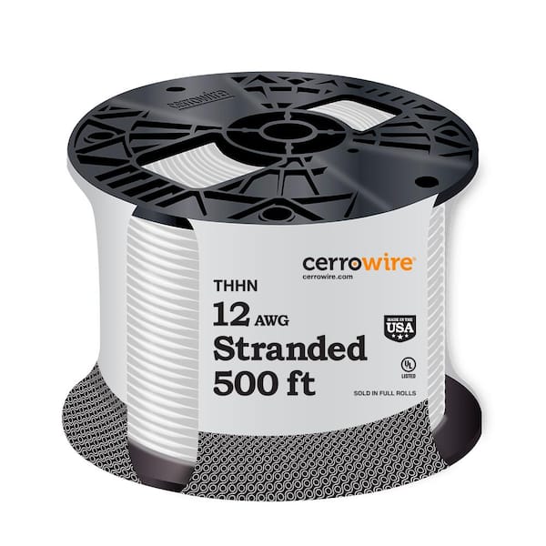 50 ft. 6 Gauge White Stranded Copper THHN Wire
