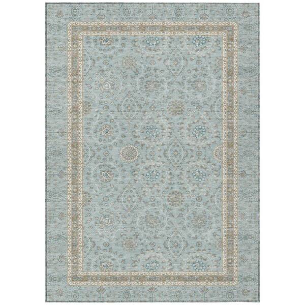 Chantille Machine Washable Indoor/Outdoor Abstract ACN3047 Seafoam 10 ft. x 14 ft. Area Rug
