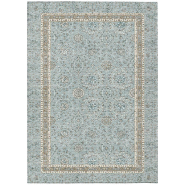 Chantille Machine Washable Indoor/Outdoor Abstract ACN3047 Seafoam 9 ft. x 12 ft. Area Rug