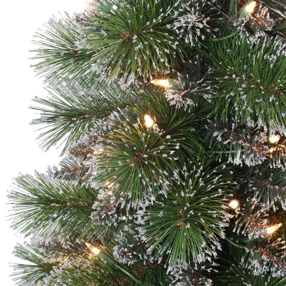 4' Green Pre-Lit Potted Artificial Christmas Tree with Lights