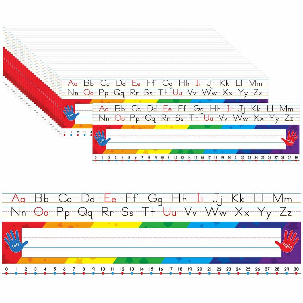 40 Pack Desk Nameplates Traditional Manuscript Name Tags with Alphabet Number Line Erasable Waterproof Sheet product image for price tracking