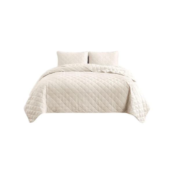 swift home Swift Home All-Season 3-Piece Rose Blush Solid Color Microfiber King/Cal King Quilt Set