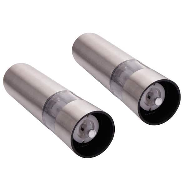 2 Pieces Electric Salt and Pepper Grinder Stainless Steel Pepper