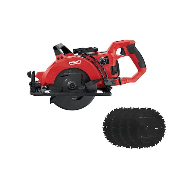 Hilti SC 60W-A 7-1/4 in. 36-Volt Cordless Brushless Wood Worm Drive Circular  Saw with Five SPX 1-1/4 in. 24 TPI Framing Blades 3603984 The Home Depot
