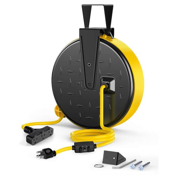 DEWENWILS 30 ft. 16/3 SJTW 10 Amp Retractable Extension Cord Reel