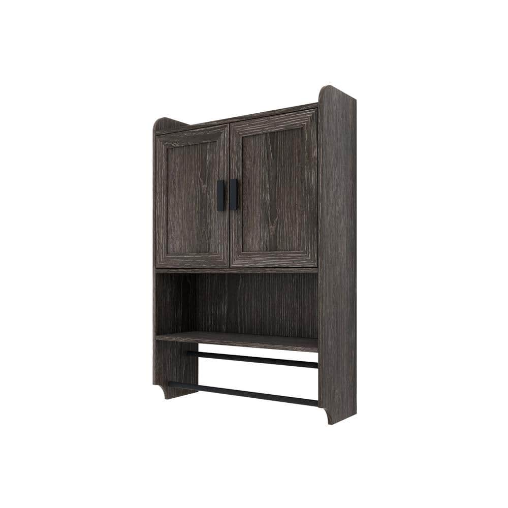 7.48 in. W x 21.65 in. D x 32.48 in. H Bathroom Storage Wall Cabinet in Gra