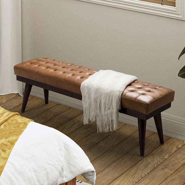 Leather shop bed bench