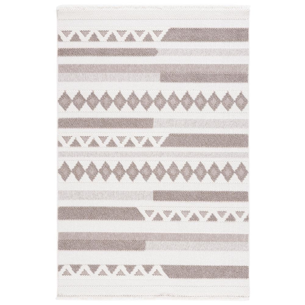 Lotus 9 ft. x 12 ft. Ivory/Beige Striped Geometric Area Rug price history on PriceWatchPro