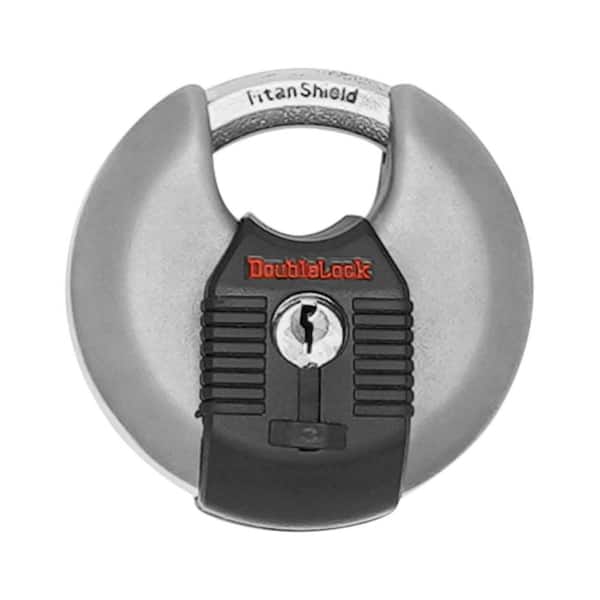 DoubleLock Crab 2.0, 2-3/4 in Keyed Discus Padlock with Key Shroud