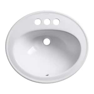 Bryant 20-1/4 in. Oval Drop-In Vitreous China Bathroom Sink in White with Overflow Drain