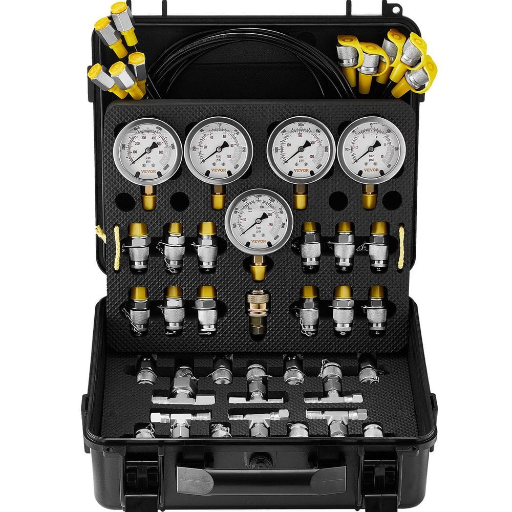 Hydraulic Pressure Test Kit, Excavator Hydraulic Test Gauge Set with Carrying Case for Excavator Tractors Machinery price history on PriceWatchPro