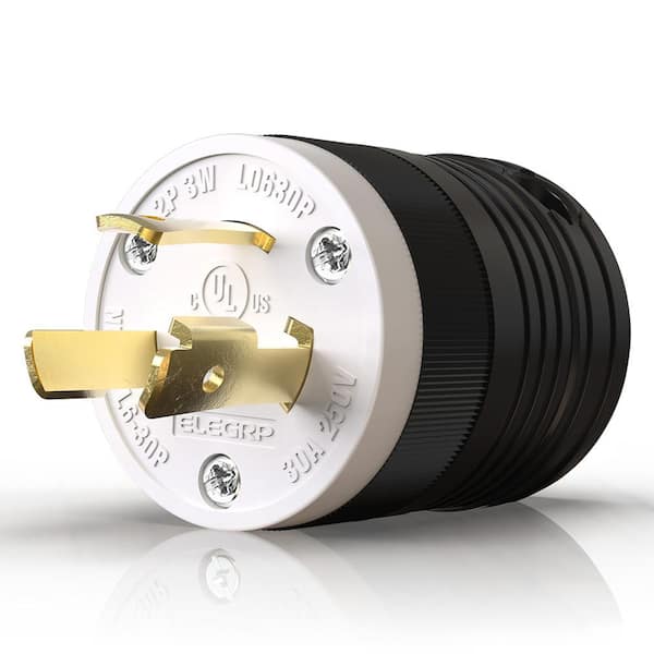 ELEGRP 30 Amp 250-Volt NEMA L6-30P Locking Plug, Industrial Grade