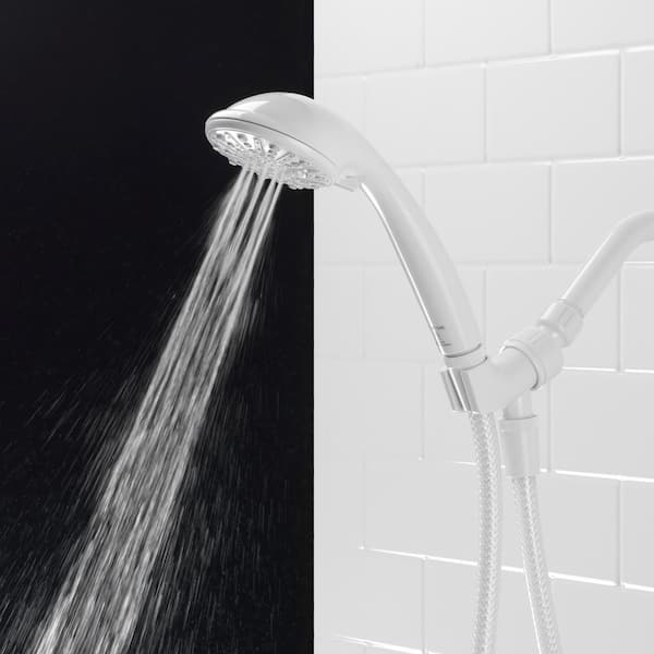 3-Spray Wall Mount Handheld Shower Head 1.8 GPM in White