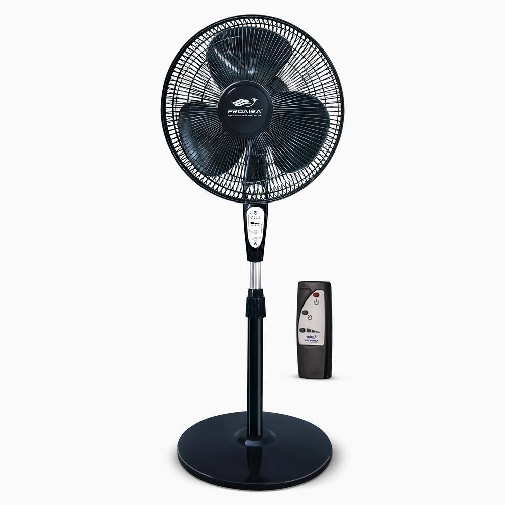 PROAIRA 18 in. Oscillating Pedestal Fan in White with Adjustable Tilt