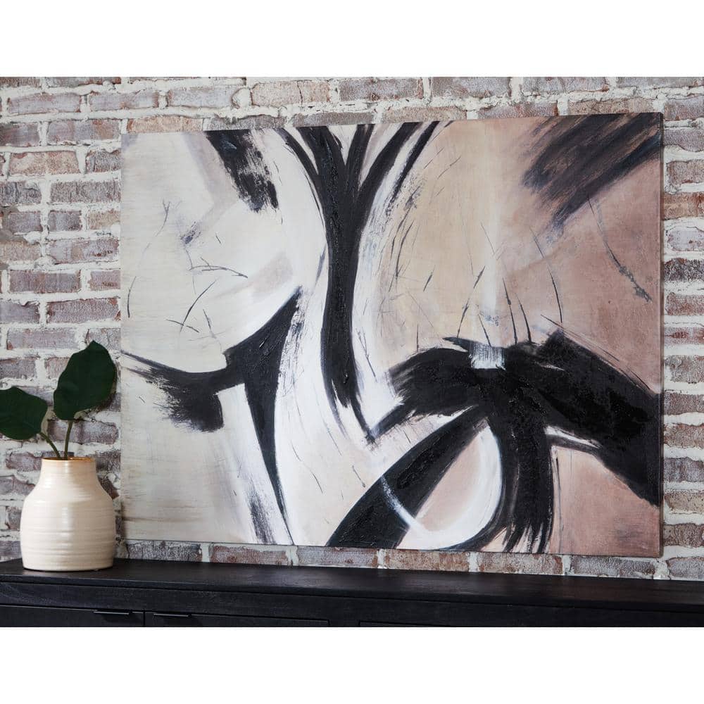 Large Abstract Black and Brown Canvas Wall Art