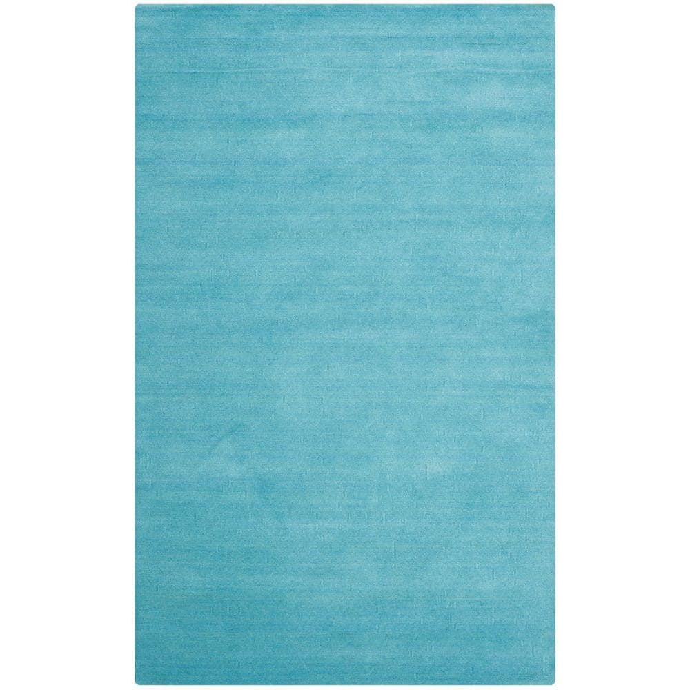 Turquoise Handmade Wool 9' x 12' Tufted Area Rug