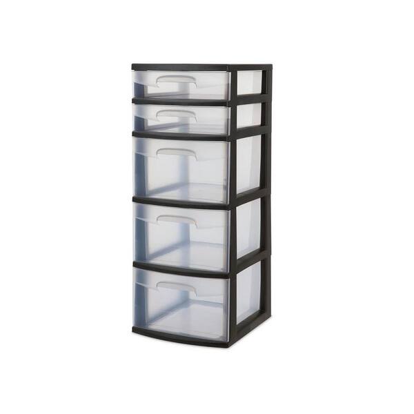 Sterilite 31.75 in. H x 14.5 in. W x 12.63 in. D 5 Drawer Tower Plastic Space Saving Home Storage Organizer (6-Pack)