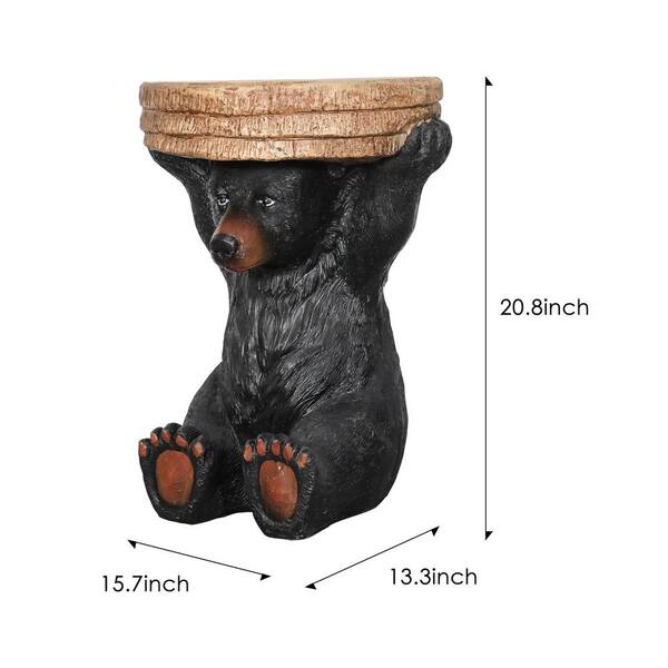 Watnature Concrete Outdoor Garden Statue -20.8in. Black Bear