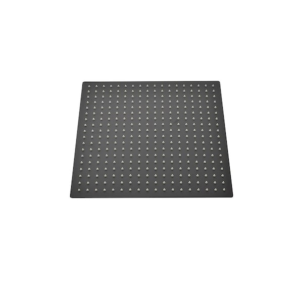 Flynama 1-Spray Patterns Stainless Steel 1.8 GPM 16 in. Ceiling Mount Rain Fixed Shower Head in Matte Black