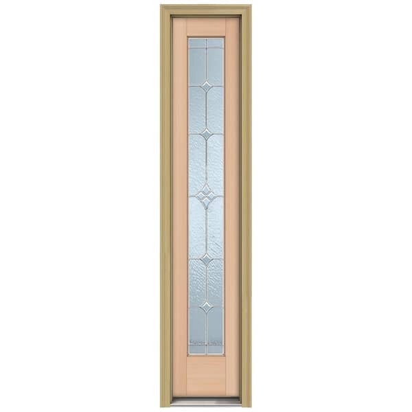 JELD-WEN 14 in. x 80 in. Authentic Wood Direct Glaze Unfinished Fir Rosemont Zinc Full View Side Lite with Brickmould